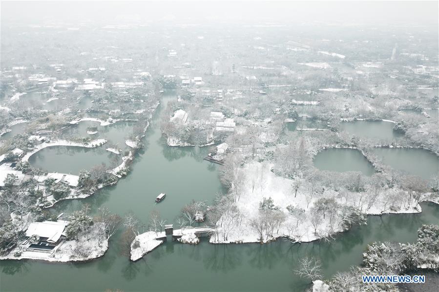 CHINA-HANGZHOU-XIXI WETLAND-SNOWFALL (CN)