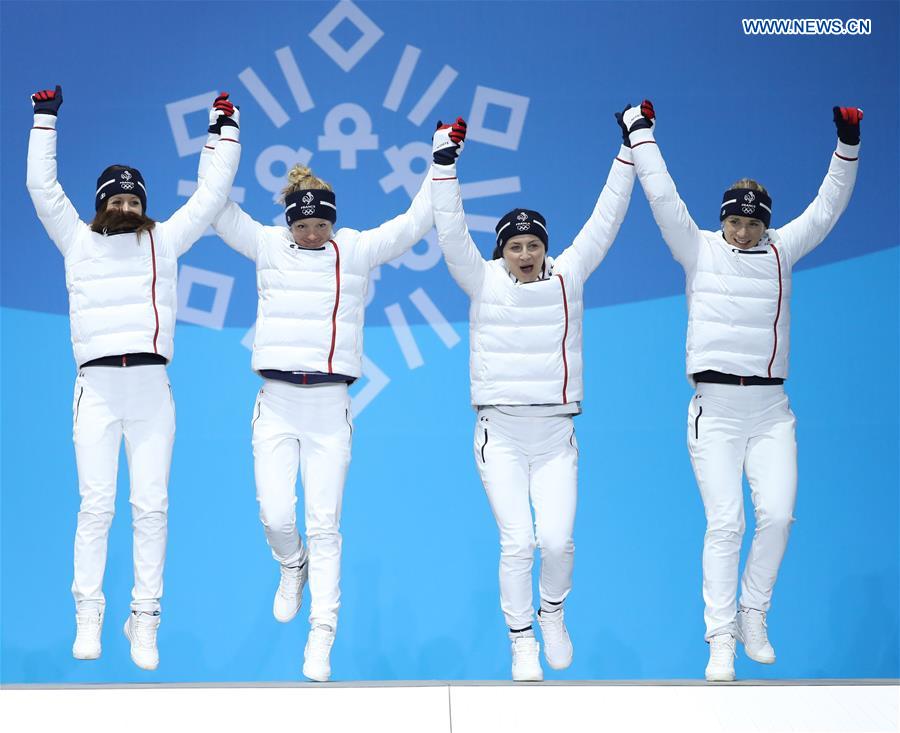 (SP)OLY-SOUTH KOREA-PYEONGCHANG-BIATHLON-WOMEN'S 4X6KM RELAY-MEDAL CEREMONY