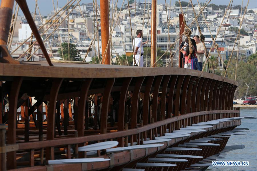 GREECE-ATHENS-HELLENIC NAVAL TRIREME-OPEN MUSEUM