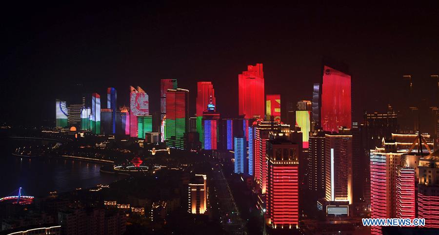 (SCO SUMMIT) CHINA-QINGDAO-SCO-LIGHTS-FIREWORKS-SHOW (CN)