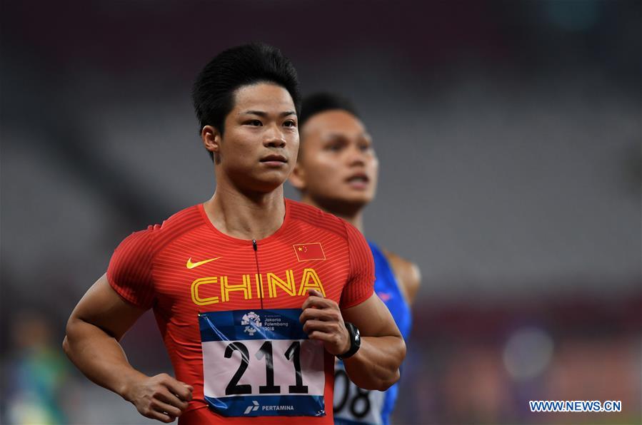 (SP)INDONESIA-JAKARTA-ASIAN GAMES-ATHLETICS-MEN'S 100M SEMIFINAL