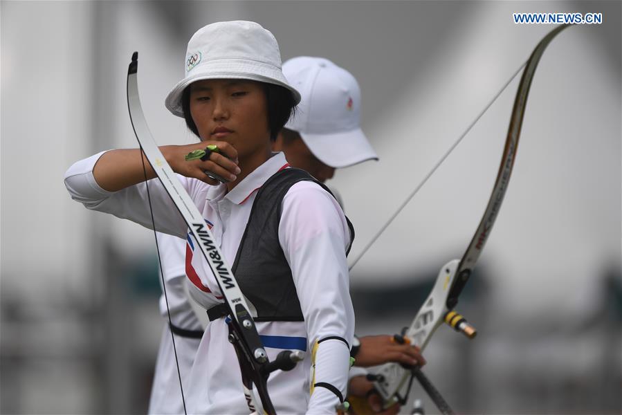 (SP)INDONESIA-JAKARTA-ASIAN GAMES-ARCHERY-RESERVE MIXED TEAM