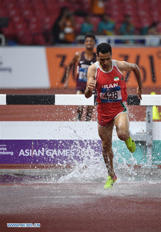 (SP)INDONESIA-JAKARTA-ASIAN GAMES-ATHLETICS-MEN'S 3000M STEEPLECHASE