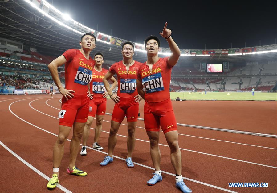 (SP)INDONESIA-JAKARTA-ASIAN GAMES-ATHLETICS-MEN'S 4X100M RELAY