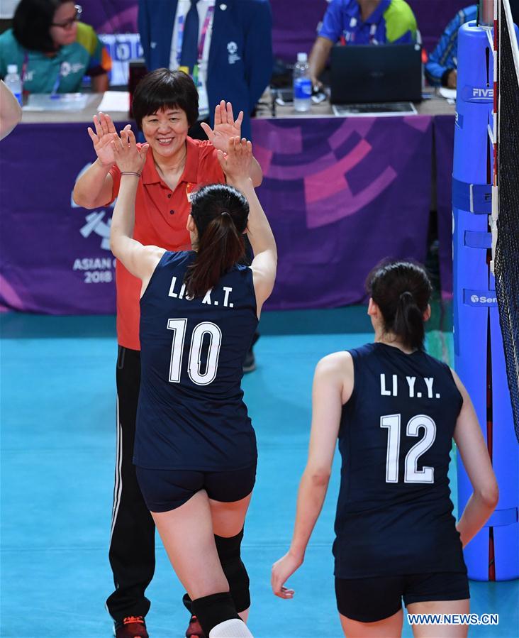 (SP)INDONESIA-JAKARTA-ASIAN GAMES-WOMEN'S VOLLEYBALL FINAL-CHINA VS THAILAND