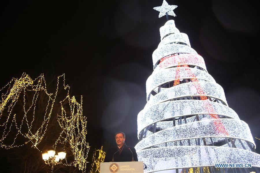 GREECE-ATHENS-CHRISTMAS TREE-LIGHTING