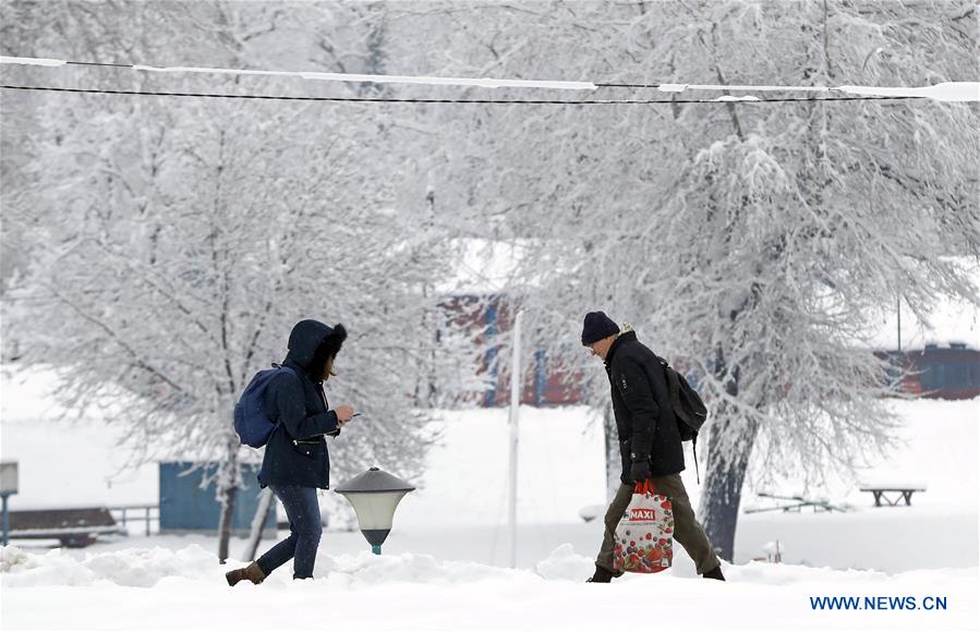 SERBIA-BELGRADE-WEATHER-SNOW