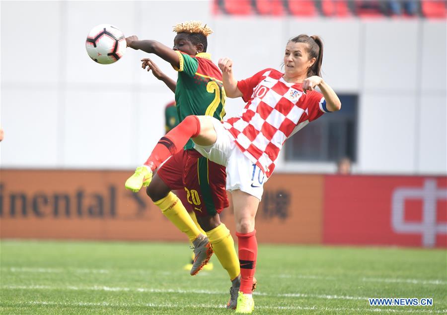 (SP)CHINA-WUHAN-WOMEN'S FOOTBALL TOURNAMENT-CAMEROON VS CROATIA