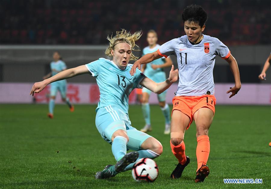 (SP)CHINA-WUHAN-FOOTBALL-INTERNATIONAL WOMEN'S FOOTBALL TOURNAMENT WUHAN 2019-CHINA VS RUSSIA (CN)