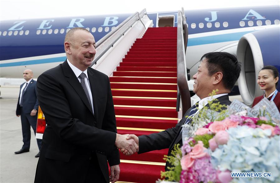 (BRF)CHINA-BEIJING-BELT AND ROAD FORUM-AZERBAIJANI PRESIDENT-ARRIVAL (CN)