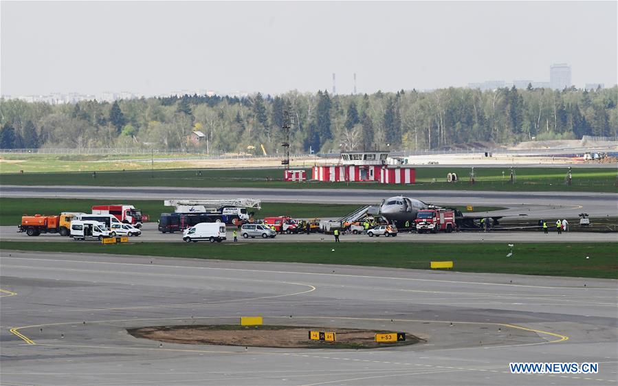 RUSSIA-MOSCOW-PLANE FIRE