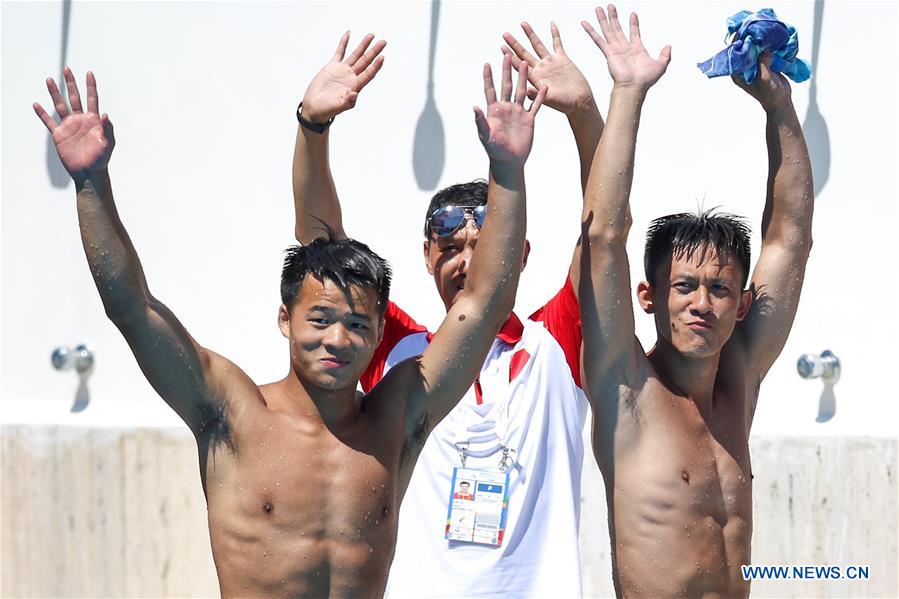 (SP)ITALY-NAPLES-SUMMER UNIVERSIADE-DIVIING-MEN'S SYNCHRONISED 3M SPRINGBOARD-FINAL