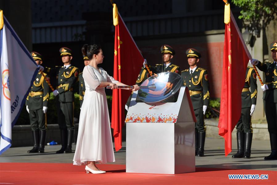 (SP)CHINA-NANCHANG-7TH MILITARY WORLD GAMES-FLAME LIGHTING CEREMONY AND TORCH RELAY