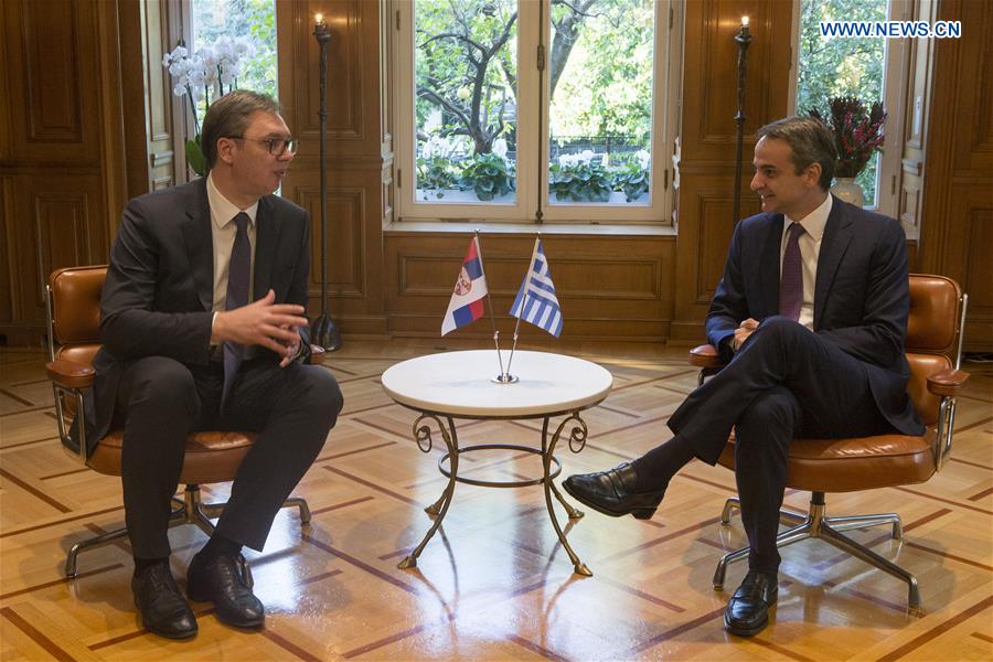 GREECE-ATHENS-MITSOTAKIS-SERBIA-VUCIC-MEETING