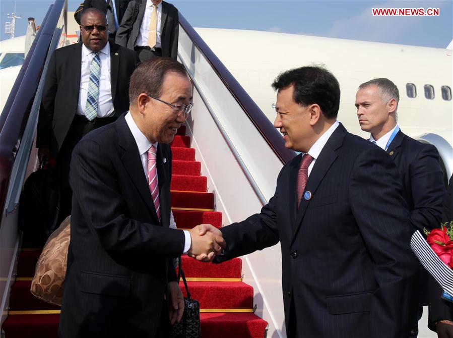 (G20 SUMMIT)CHINA-HANGZHOU-BAN KI-MOON-ARRIVAL (CN)