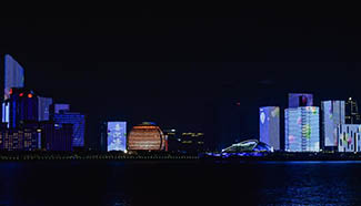 Light show seen by Qiantang River in Hangzhou